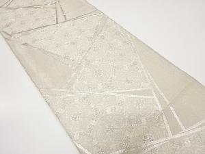 アンティーク　幾何学に華紋織り出し袋帯（着用可）